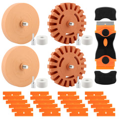 Yonderfume eraser wheel removes vinyl decals cleanly during operation.