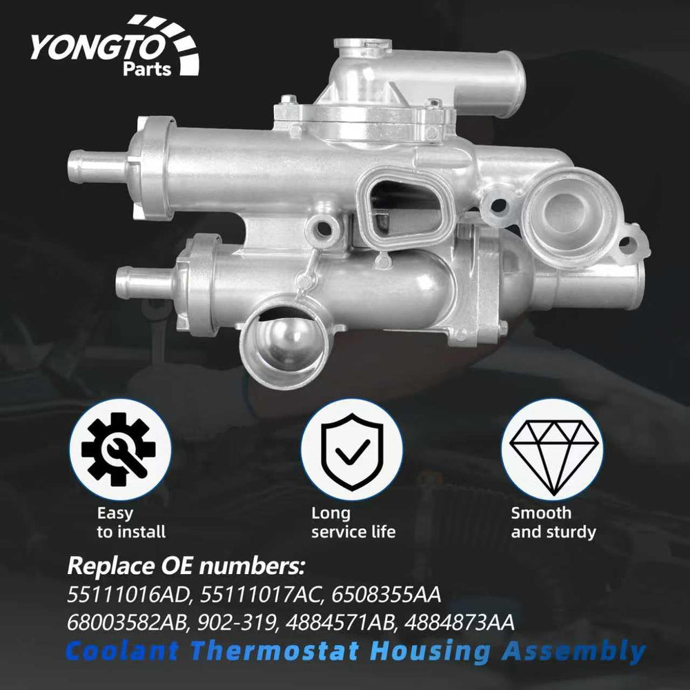 Yongtoparts thermostat housing aluminium close-up highlighting durable construction