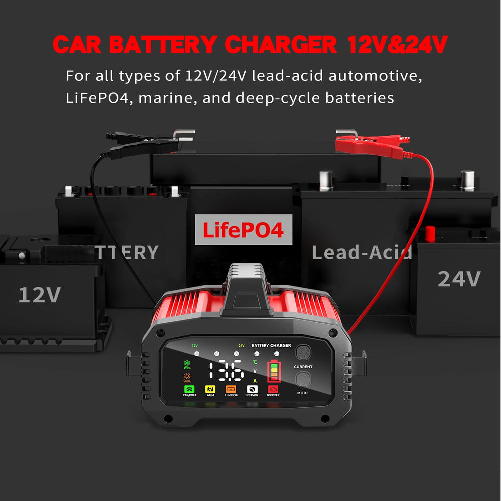YONHAN auto-detects 12V/24V systems for lead-acid batteries.