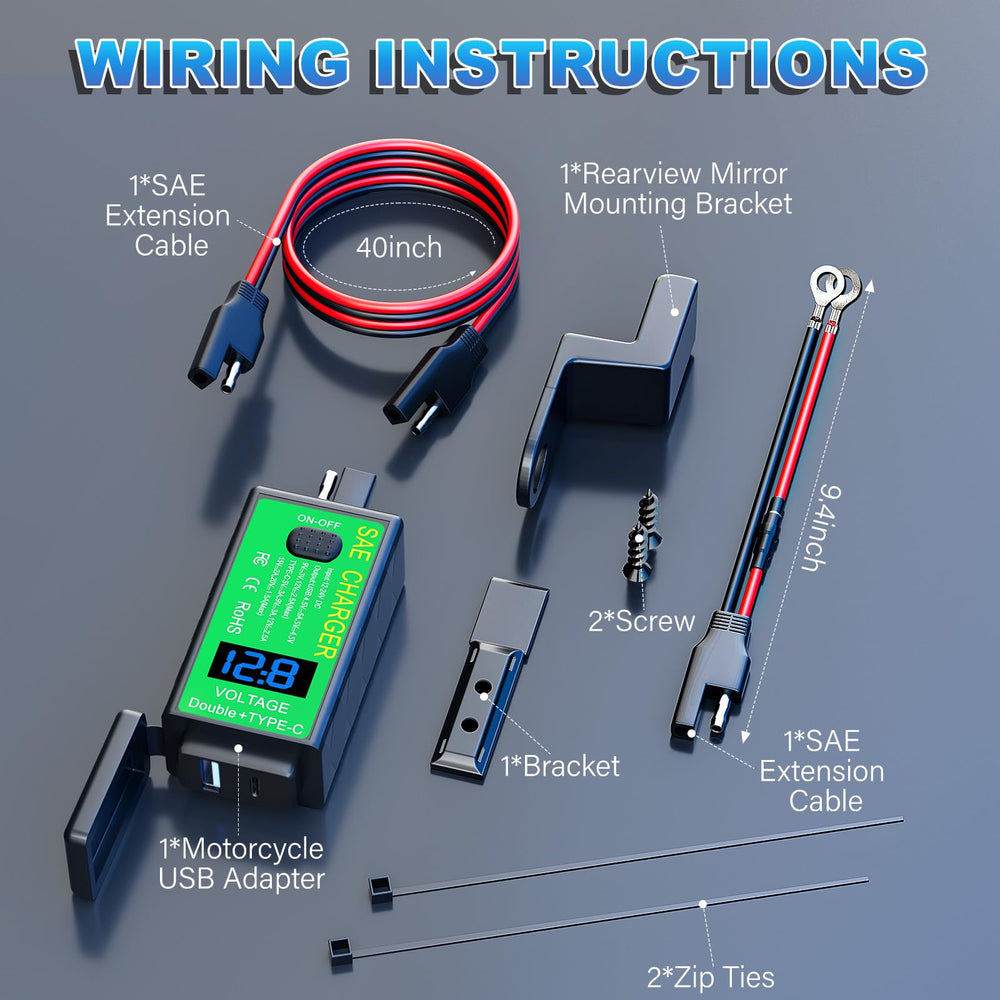 Yonhan waterproof motorcycle charger designed to endure riding conditions.