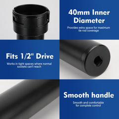 Yonligonju drive half-inch tube demonstrates durable leverage for removing inner tie rods.