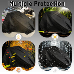YONQIFON go kart cover bottom-strap stabilizes the fit on uneven surfaces.