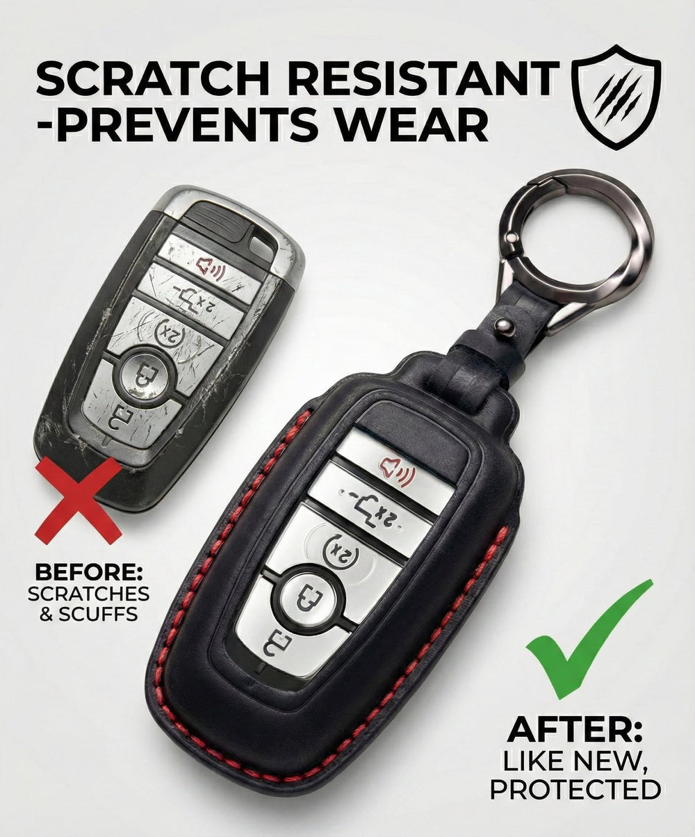 YONUFI belt-loop attachment image showing clip-secured key holder during activity