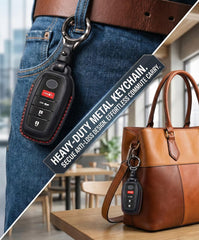 YONUFI crazy horse leather adds durable, stylish texture to the key fob