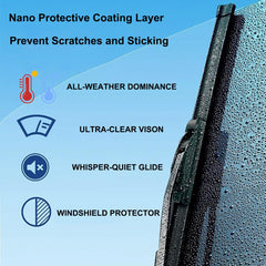 Ice and snow removal action on a windshield using YONXEM wipers.