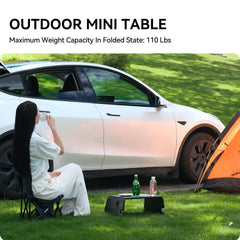 YONZEE outdoor folding table folds compactly for travel