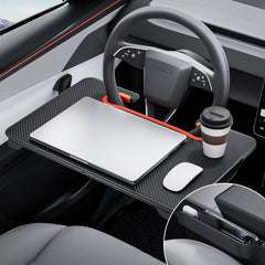 YONZEE steering wheel desk tray foldable for on-the-go meals and work.