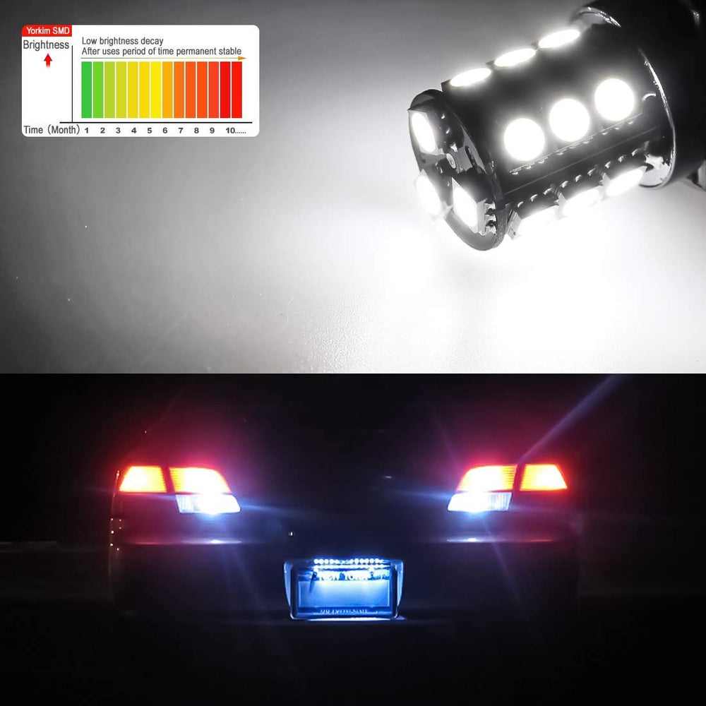 Yorkim 3157 LED bulb 360-degree illumination for even brightness.
