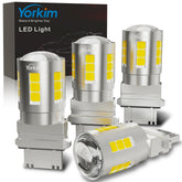 Yorkim 3157 LED bulb amber glow for bright turn signals.