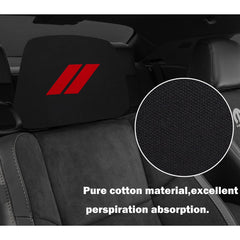 YOSRTER headrest cover shows easy install with elastic bottom band for quick refresh.