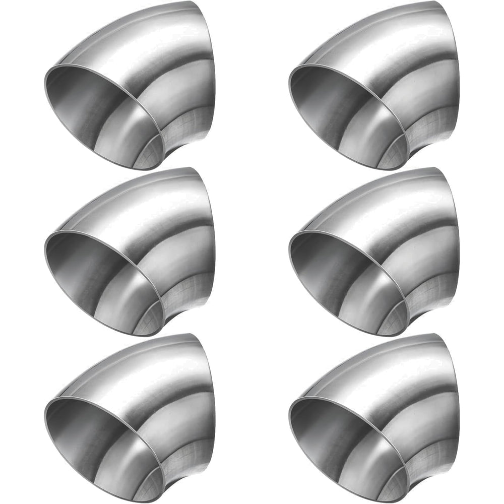 Youeon 6-pack 2.5 inch elbow set with 45-degree bends for durable exhaust and rail projects.