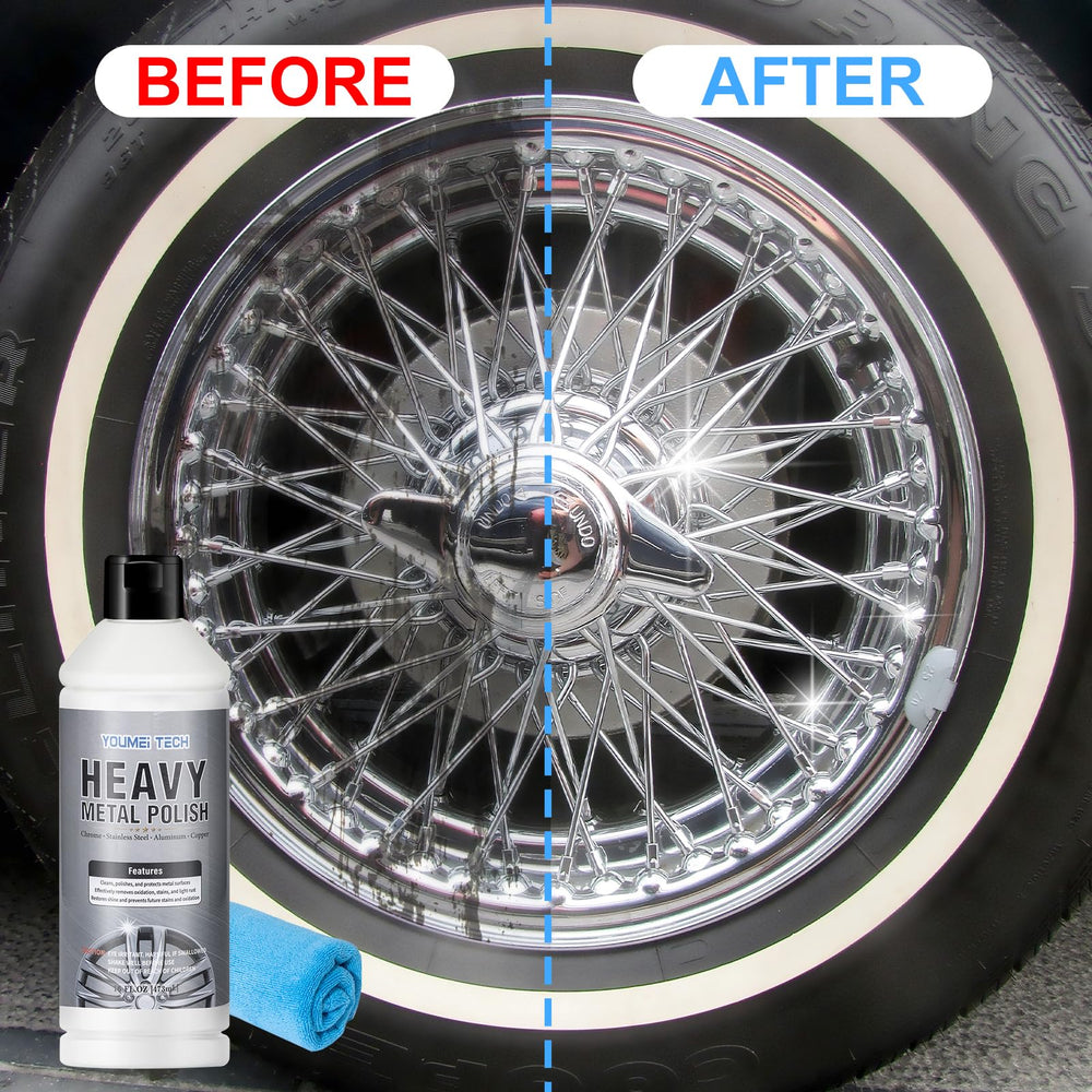 YOUMEITECH packaging shows 2-in-1 protection for chrome and aluminum surfaces