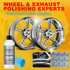 Using YOUMEITECH polish with microfiber towel on chrome for a smooth, lustrous finish