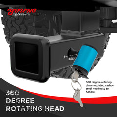 Young Electric M16 blue pin installed on OutfitR rack supports up to 200LBS.