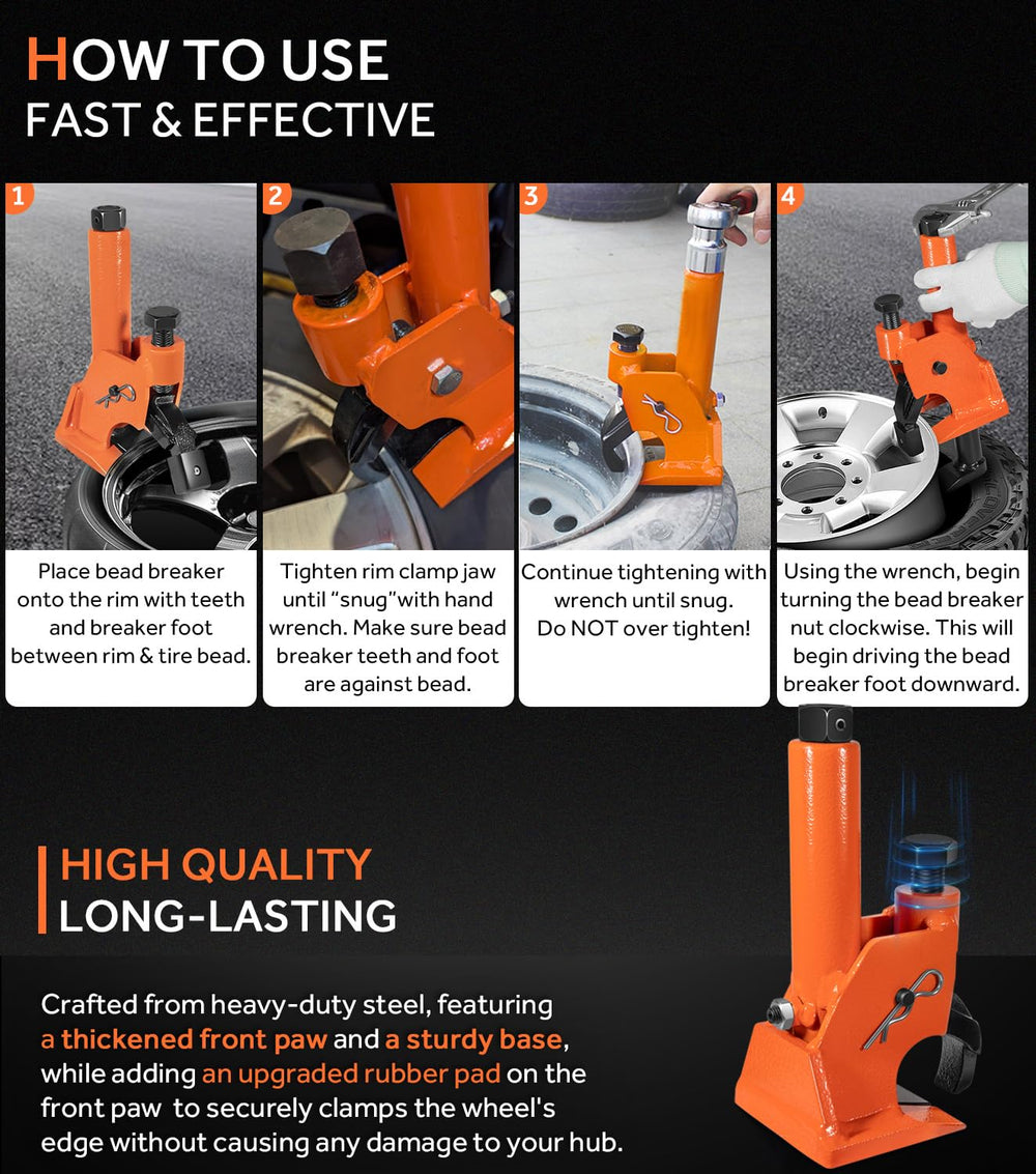 Yoursme bead breaker clamp jaw securely grips rims during operation