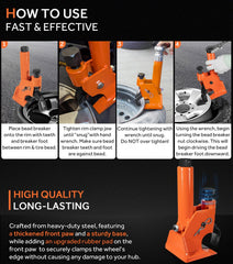 Yoursme bead breaker clamp jaw securely grips rims during operation