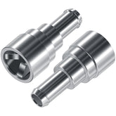 Yoursme coolant connector front view in stainless steel for durable Connections.