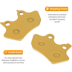Yoursme front and rear ceramic brake pads pack for Harley, clear labeling.