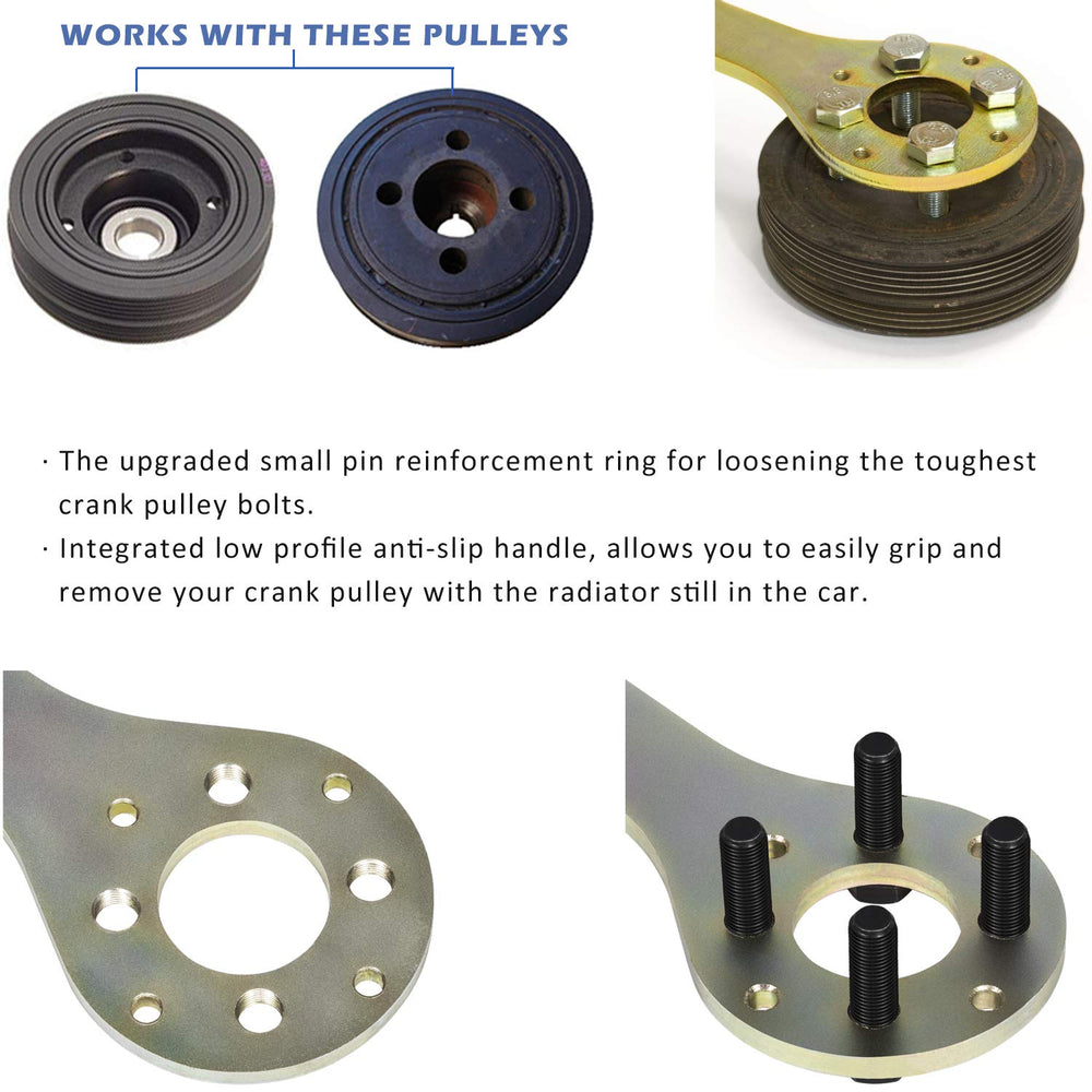 Yoursme removable pins set A shown for versatile crank pulley removal
