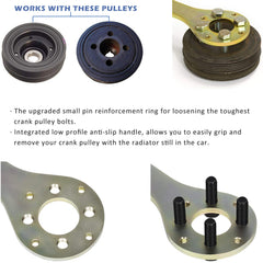 Yoursme removable pins set A shown for versatile crank pulley removal