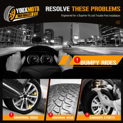Youxmoto easy-install front strut assembly simplifies replacement and setup.