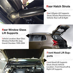 Youxmoto Jeep Grand Cherokee rear window lift supports left enable easy, safe venting.