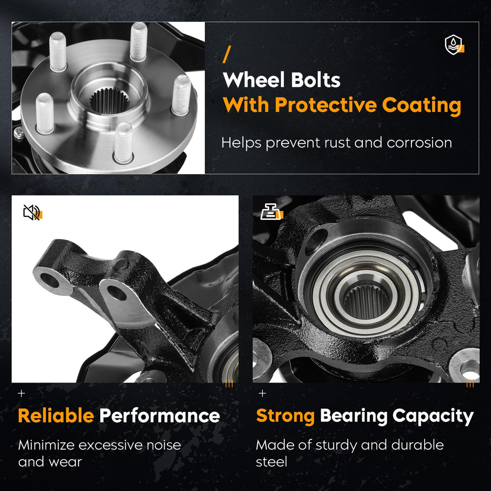 Youxmoto front-right hub assembly image, enhances wheel alignment and braking response.