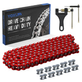 YOXUFA 420 chain in red, 132-link, ready for installation