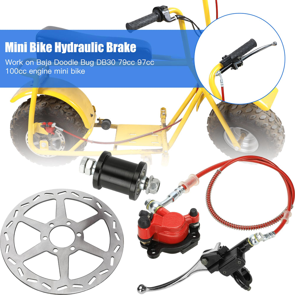 YOXUFA brake line routing on mini bike supports clean installation.