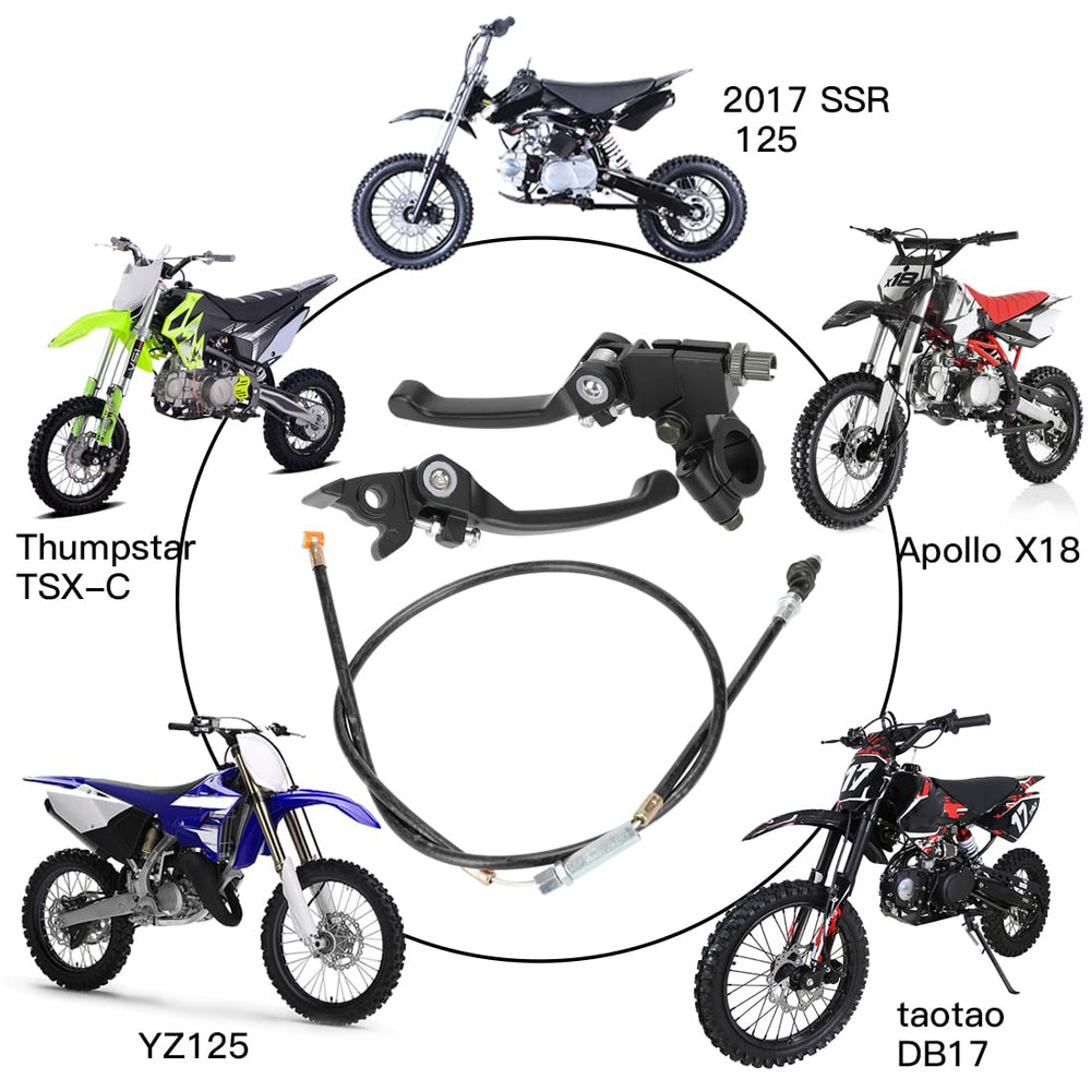 YOXUFA folding clutch lever perch in black rear view showing compact profile.