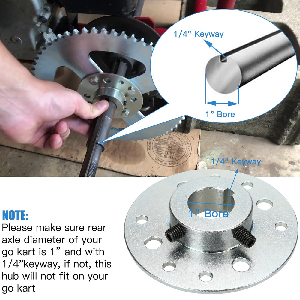 Close view of the 60-tooth sprocket compatible with 420 chain.