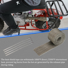 YOXUFA heat shield tape protects engine components during high-heat rides.