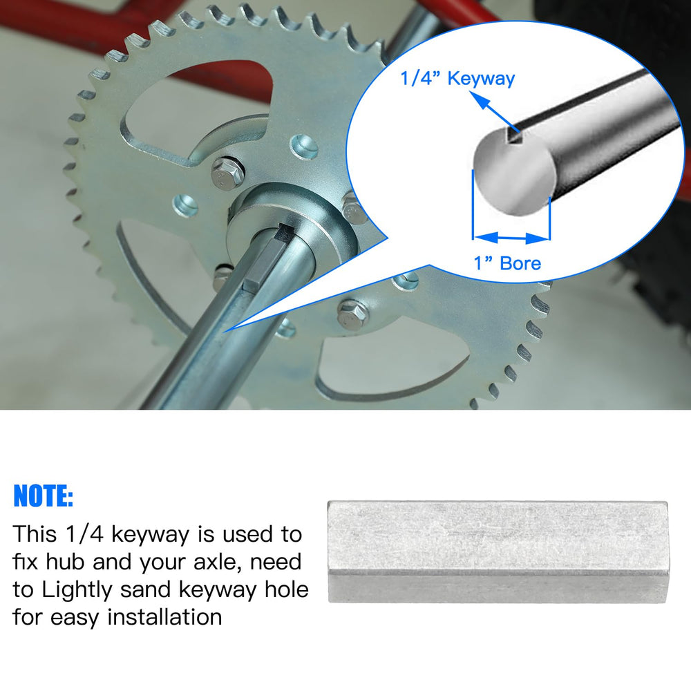 YOXUFA one-quarter-inch keyway ensures secure drive connections.