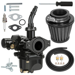 YOXUFA PZ19 carburetor side view shows install friendly design for ATVs