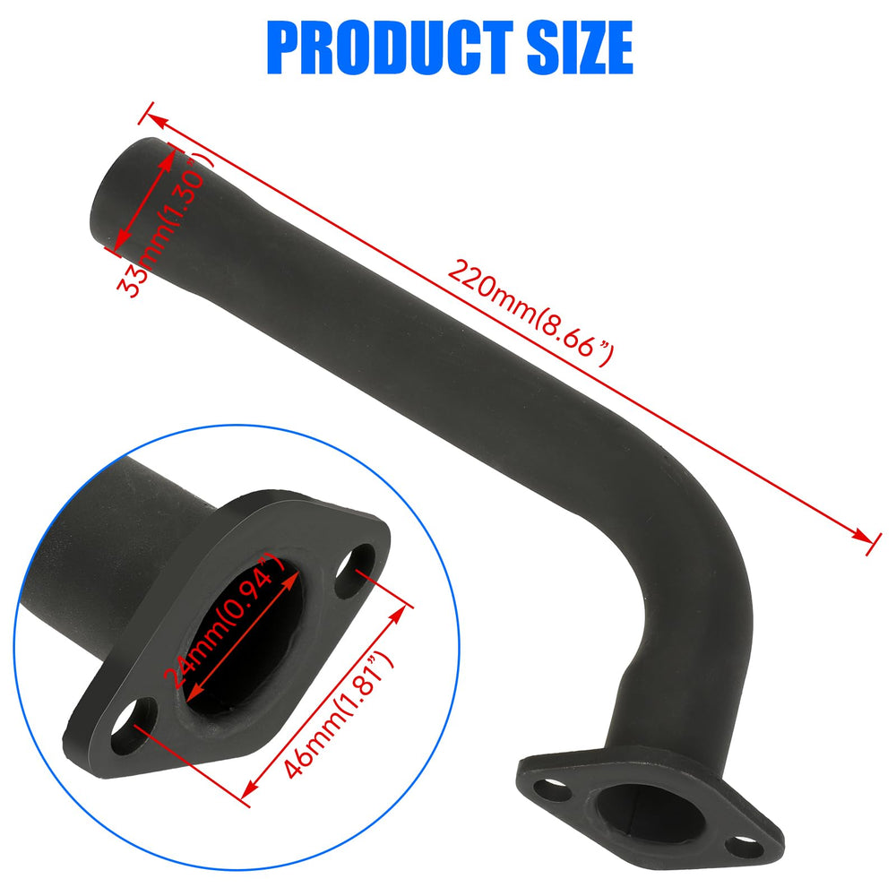 YOXUFA welded interface on Predator-212 exhaust reduces crack risk