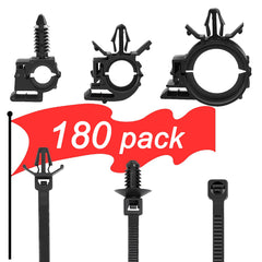 yoyoellafa 180pcs wire loom clips assortment in packaging for easy wiring organization