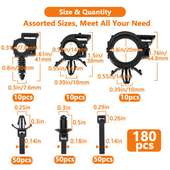yoyoellafa push mount zip ties closeup for secure cable bundling