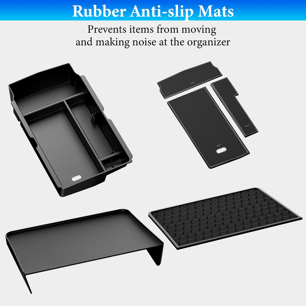 YPHUIKI textured rubber tray liners prevent sliding and rattling during drives.