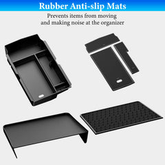 YPHUIKI textured rubber tray liners prevent sliding and rattling during drives.