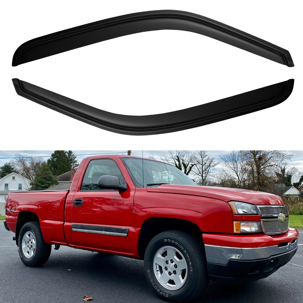 YQAUTEC window visors installed on Silverado Sierra showing weather protection