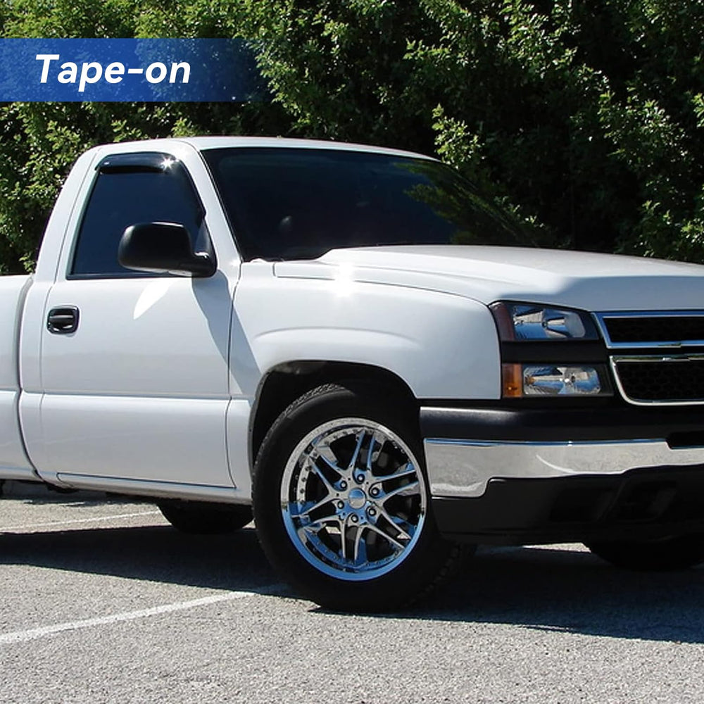 Outside-mount installation of YQAUTEC visors on truck door