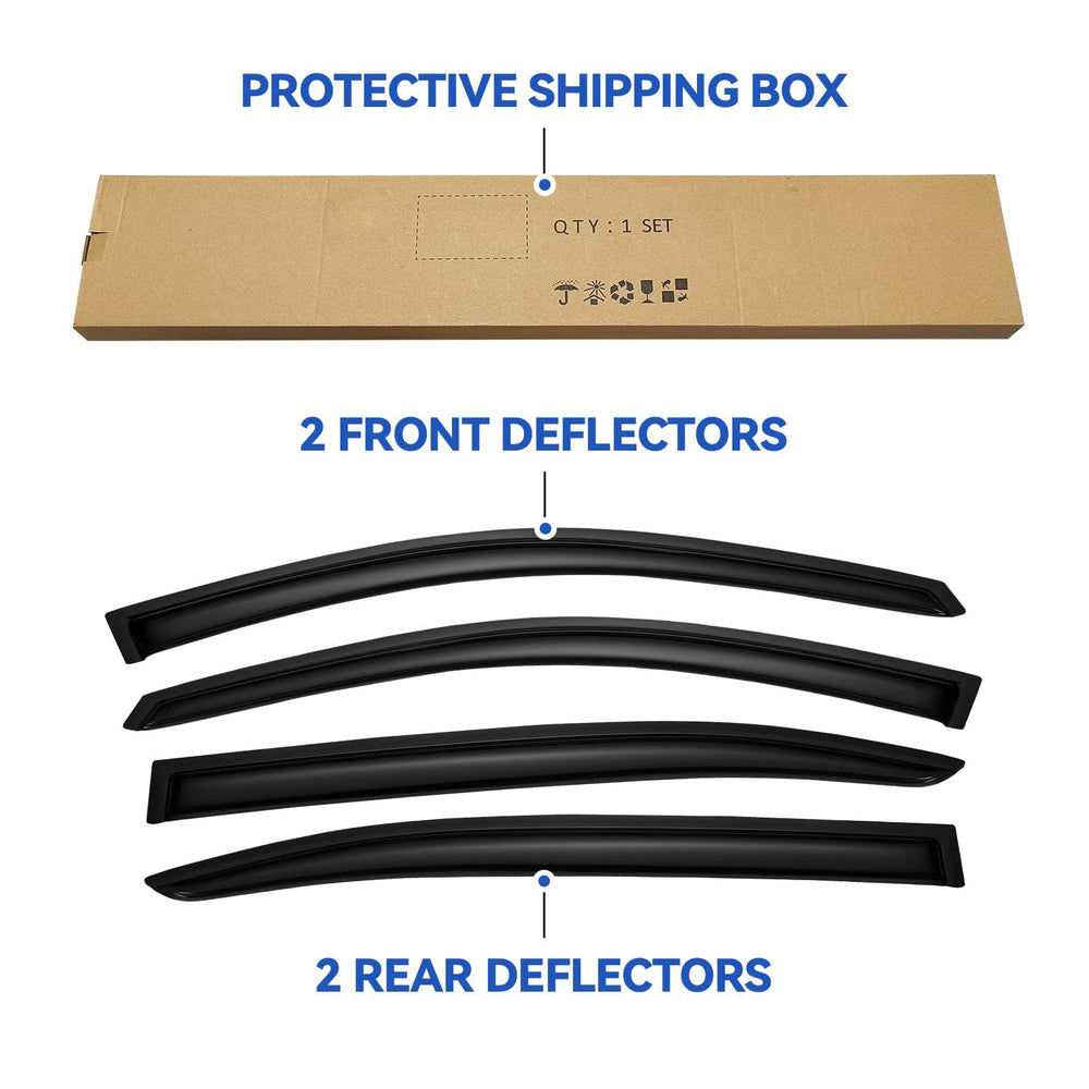 YQAUTEC four-piece tape-on guards for simple, drill-free install.