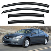 YQAUTEC Altima window visors out-channel design for rain protection and airflow.