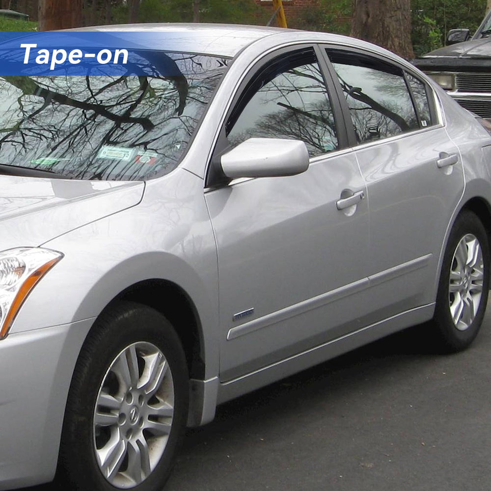 YQAUTEC Altima visors shielding interior from sun and debris during driving.