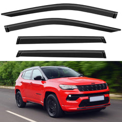 YQAUTEC compass window visor outside-fit on Jeep Compass for rain protection