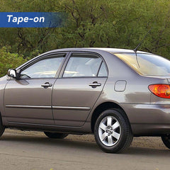 YQAUTEC window deflector adhesive tape closeup shows strong mounting.