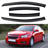 YQAUTEC Cruze window visors front set provide rain protection while driving with cracked windows.