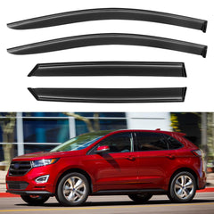 YQAUTEC Edge window visors front view offering rain protection while driving.
