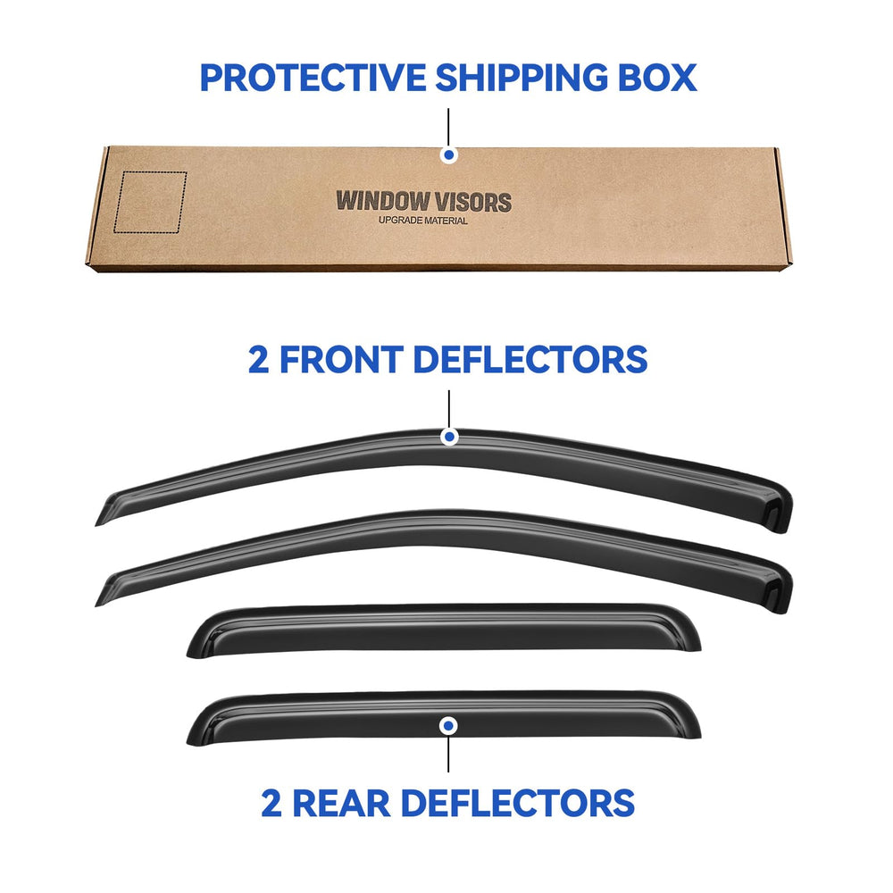 YQAUTEC Ford Ecosport 2004 outside-mount window visor for airflow
