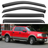 YQAUTEC Ford F-150 SuperCrew window visors outside view with precise fit.